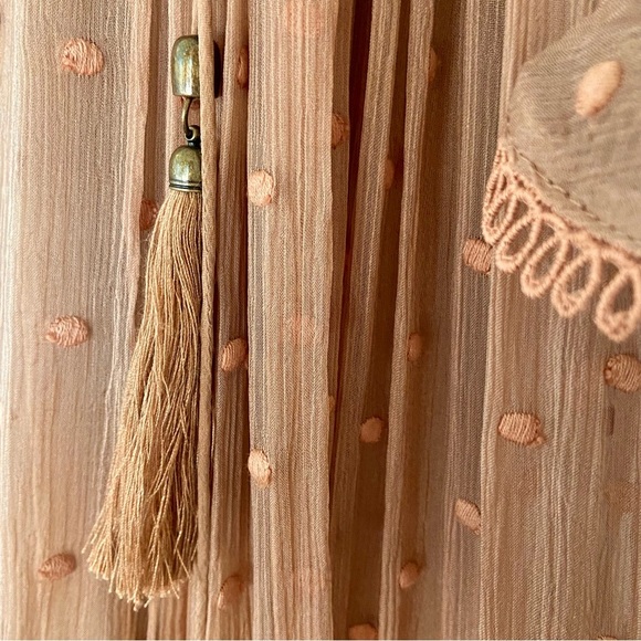 ZIMMERMANN Tulsi Dot Frill Tan Camel Ruffled Midi Dress - Picture 12 of 13